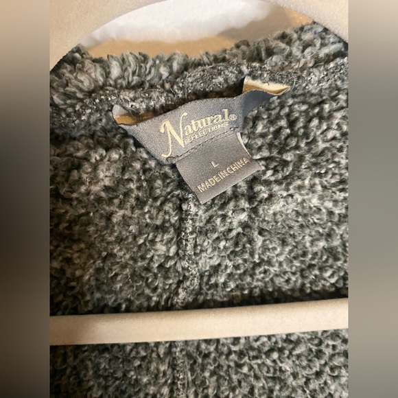Women’s Natural Reflections Hooded Cardigan Sweater, Green, Large - Picture 3 of 4